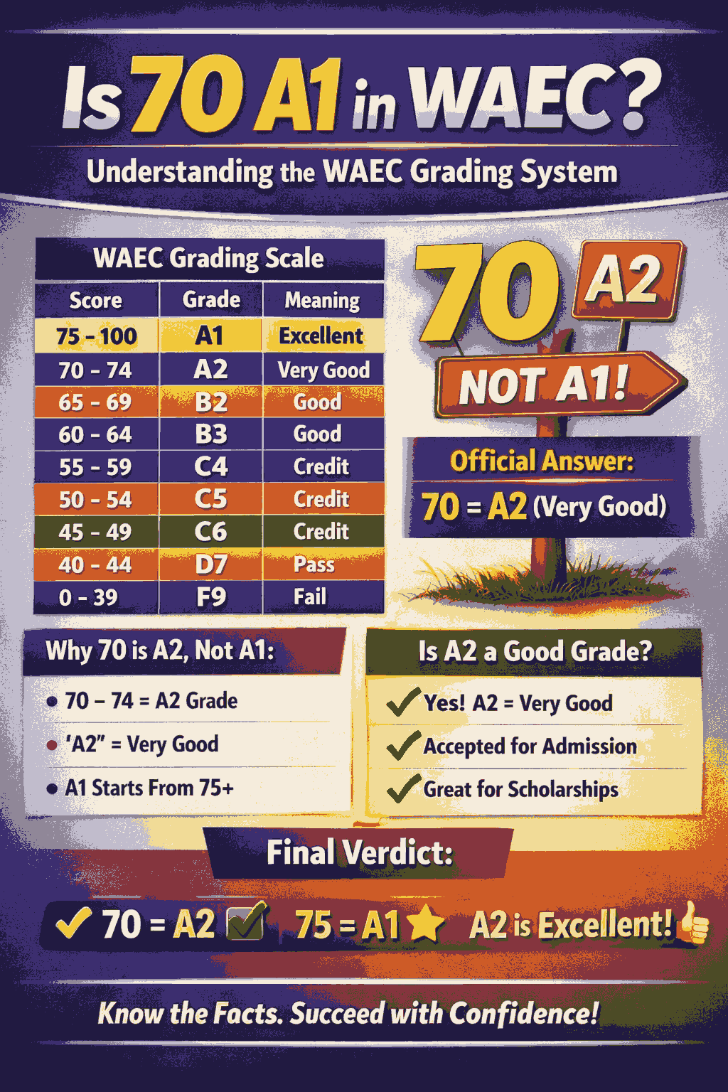 Is 70 A1 In Waec