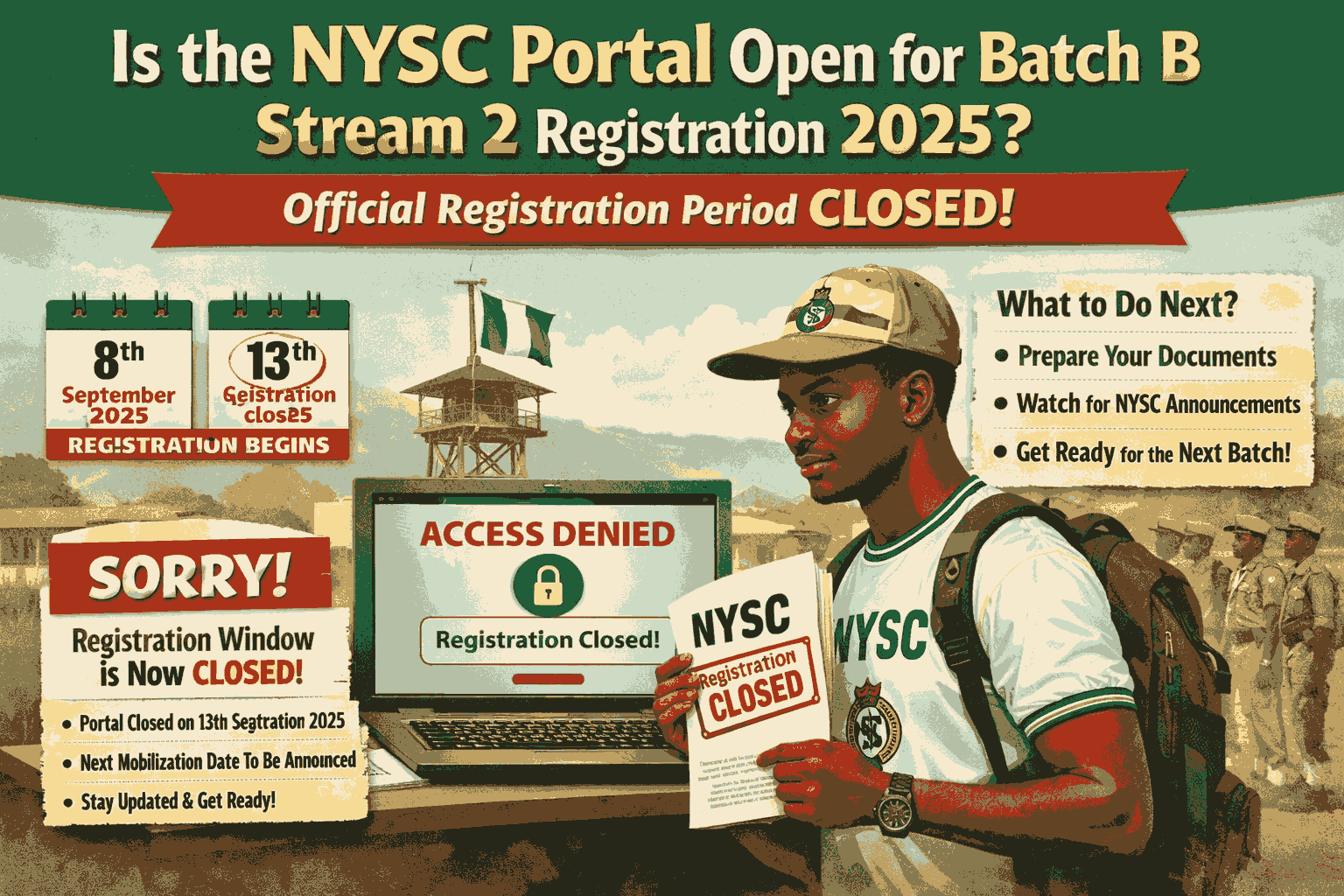 Is The Nysc Portal Open For Batch B Stream 2 Registration 2025