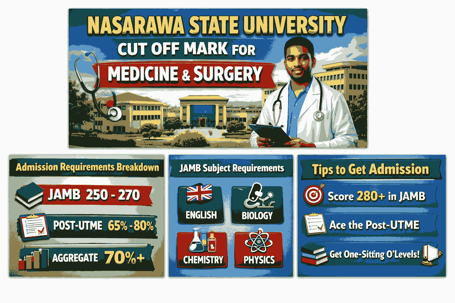 Nasarawa State University Cut Off Mark For Medicine And Surgery