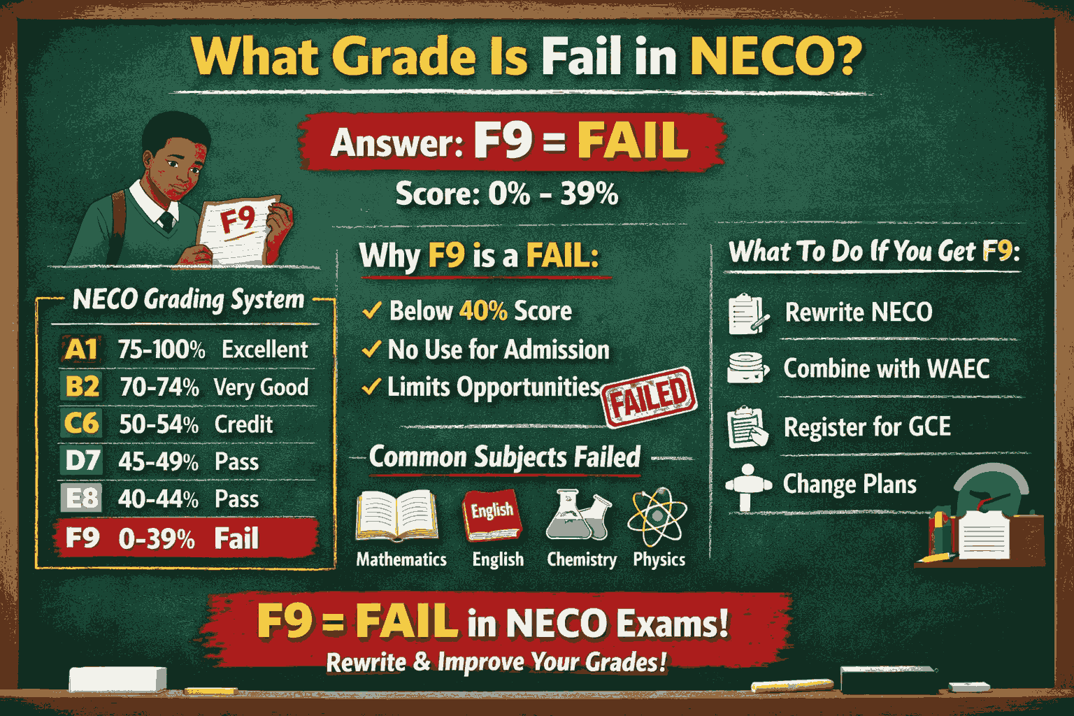 What Grade Is Fail In Neco