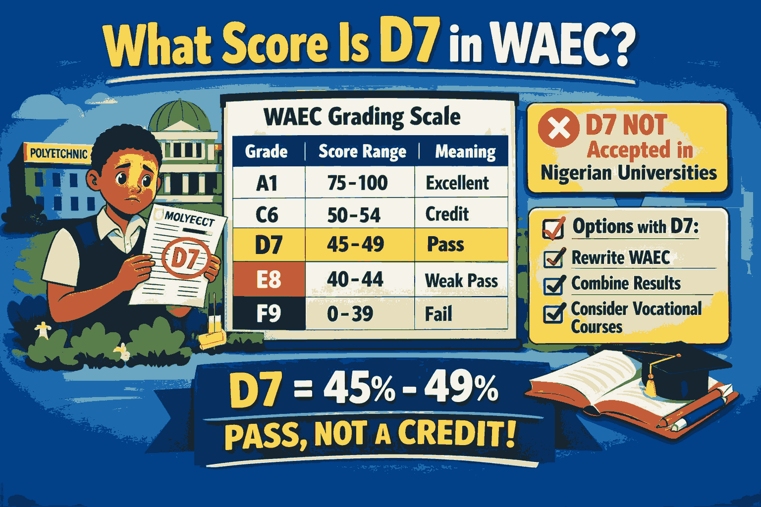 What Score Is D7 In Waec