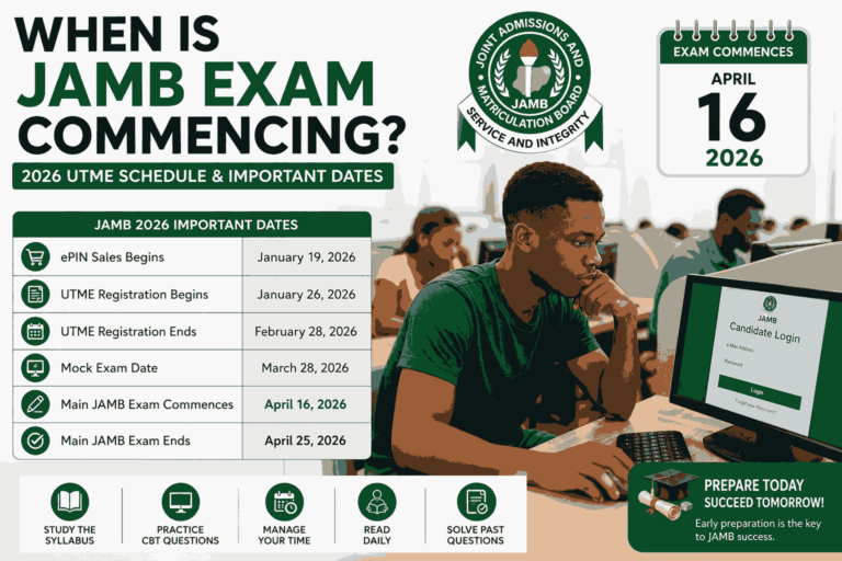 When Is JAMB Exam Commencing? Full JAMB Exam Date, Registration Timeline, and Important Updates
